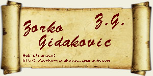 Zorko Gidaković vizit kartica